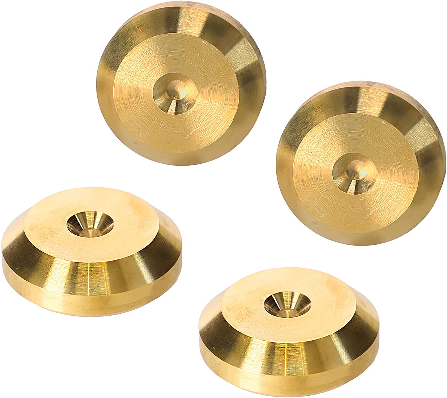 XLARGE - Brass Speaker Spike Pads 40mm DIA chamfered 4pcs